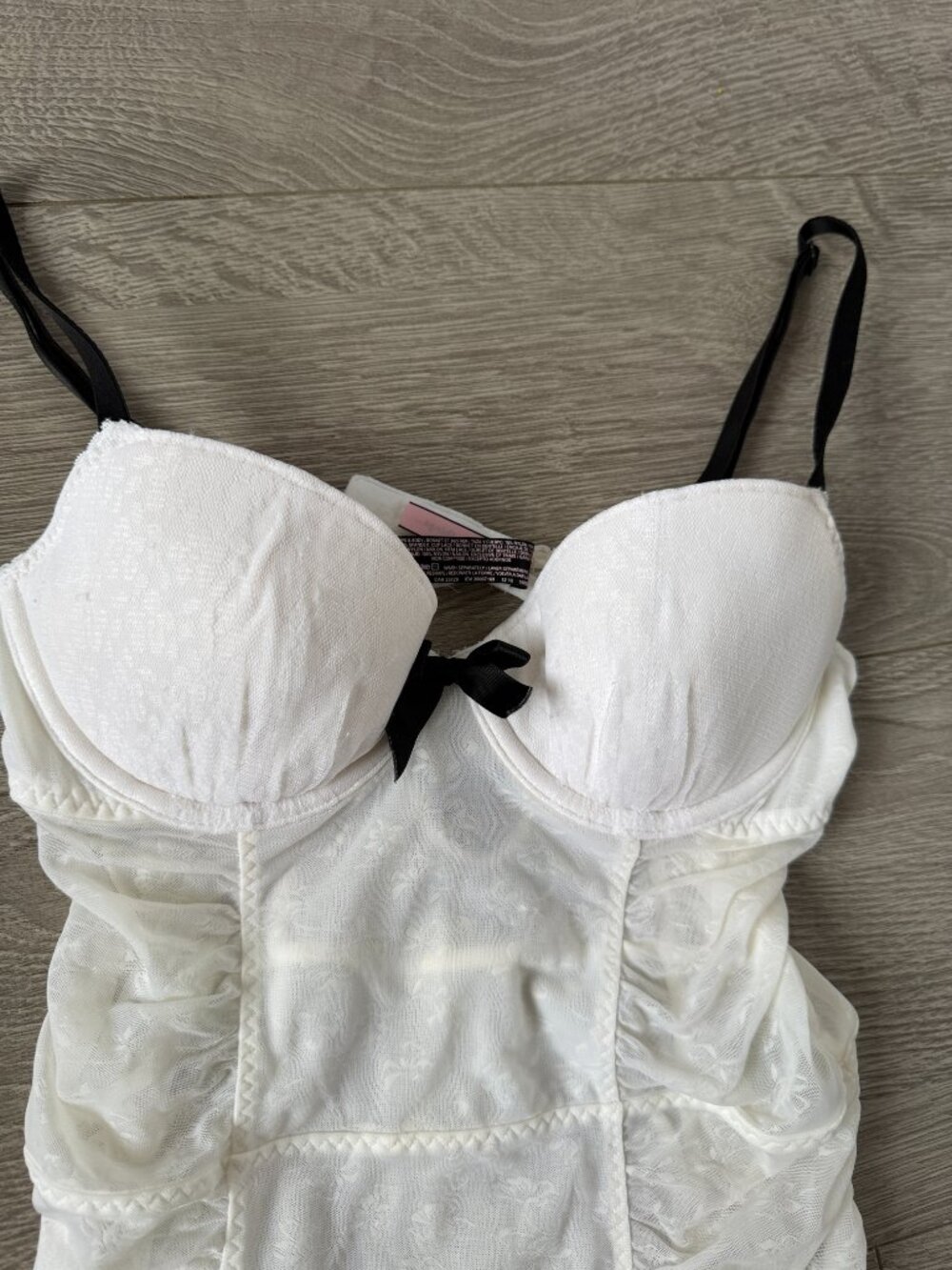 Victoria’s Secret Sexy Little Things White Lace Bustier Babydoll Garter Lingerie - Picture 2 of 10
